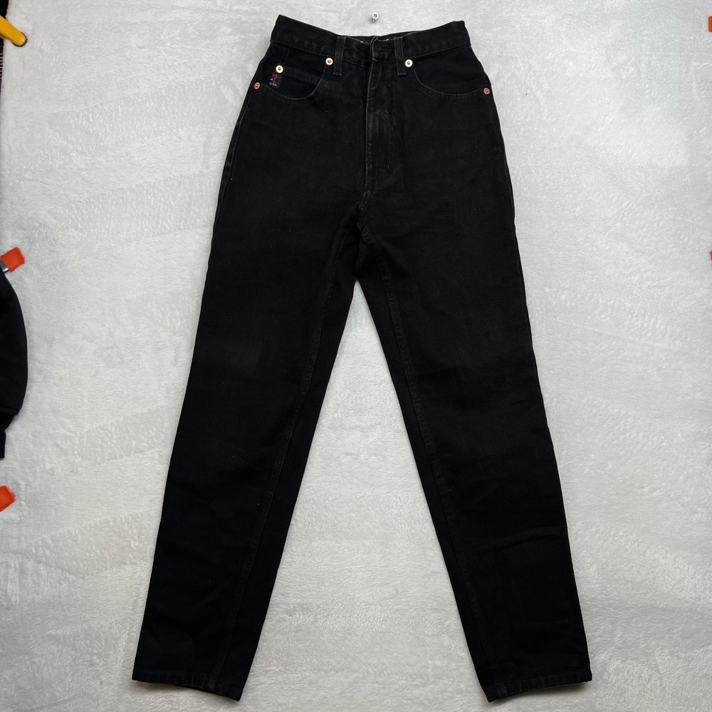 Vintage Guess Jeans Women's Black Denim Pockets Classic Fit‎ USA Made - 23X35
